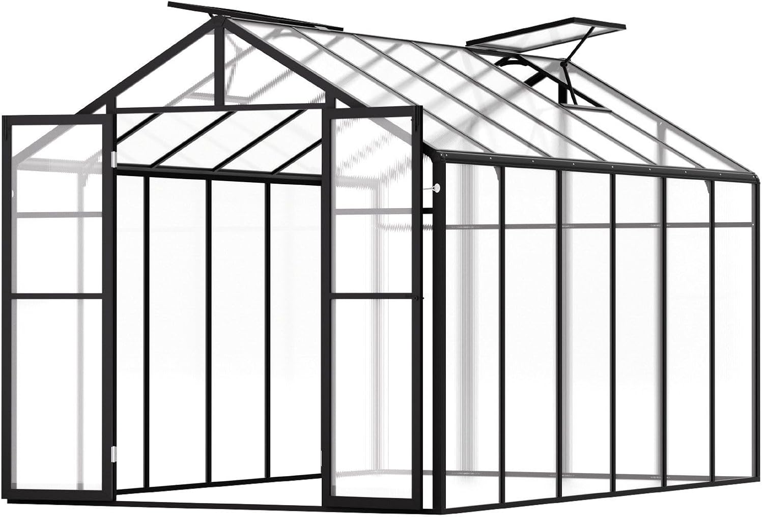 Polycarbonate Greenhouse 8 x 12 Ft Outdoor Walk-in Greenhouse for Garden