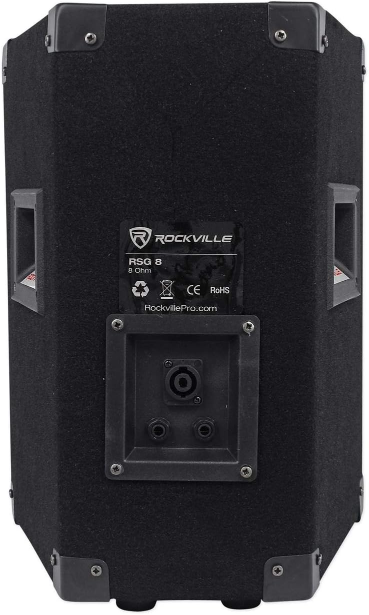 Rockville RSG8 300W 2-Way 8-Ohm Passive DJ/Pro PA Speaker, Pole Mountable, 8