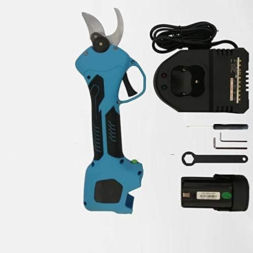 Cordless Rechargeable Electric Pruning Scissors Pruning Shears Garden Pruner Secateur Branch Cutter Cutting Tool Garden Or Lawn (E Blue One Battery kit)