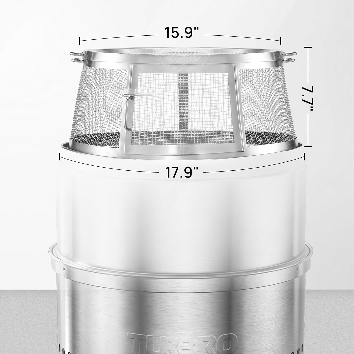 TURBRO Stainless Steel Shield, Fire Pit Spark Cover, Shield Screen with Sticks for Backyard, Camping and Outdoor Fire Pits, Accessory for 19 in. Fire Pit, Pluto R19