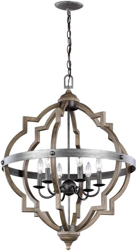 Sea Gull Lighting 5124906-846 Socorro Six-Light Hall or Foyer Light Fixture, Stardust Finish