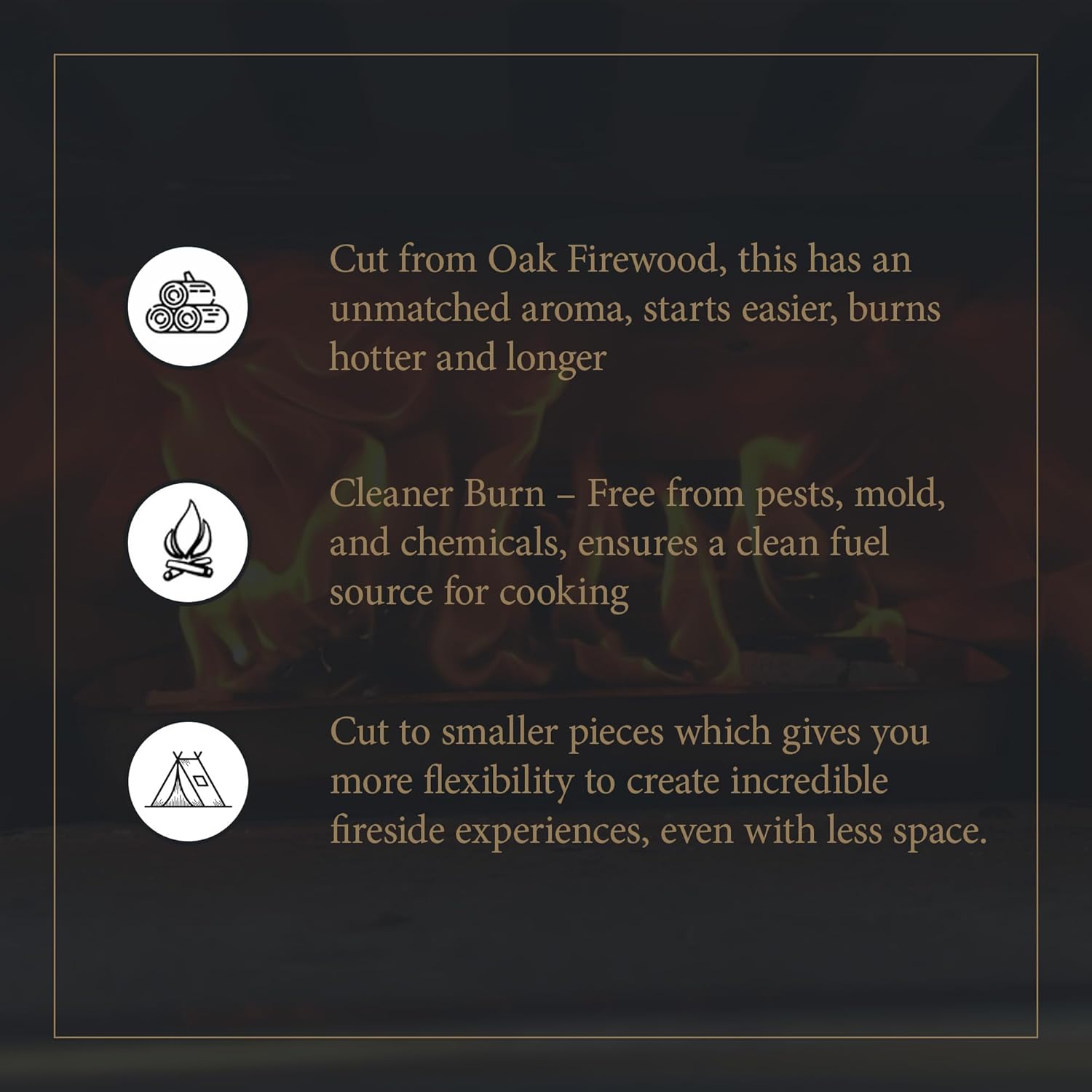 Mini Fire Pit Wood Box by Cutting Edge – Kiln-Dried Oak for Small Fire Pits, Chimineas & Stoves | 9