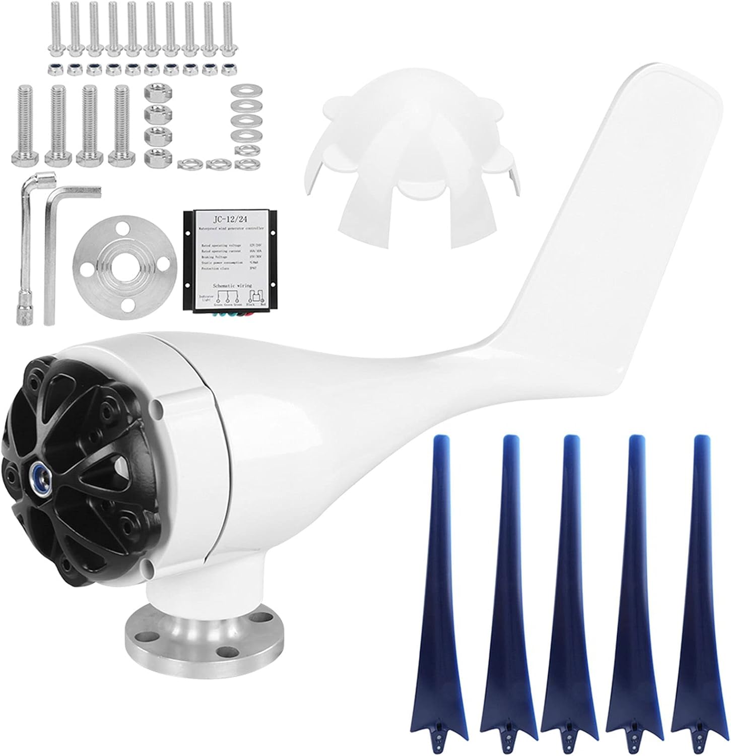 5 Blades Wind Generator, Professional Wind Turbines Kit, 800W 5 Blade Wind Generator, 2.0 M/s Low, Solar And Wind Power Parts And Accessories (12V)
