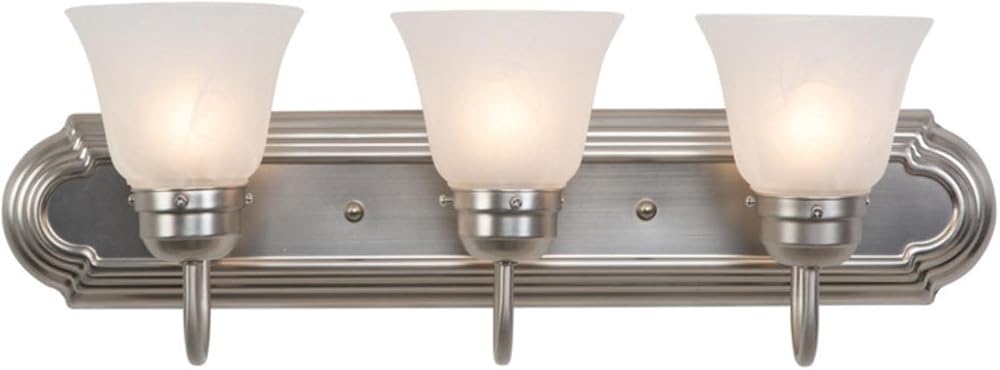 Yosemite Home Decor 4993-SN 3-Light Bathroom Vanity, Satin Nickel, 24-Inch