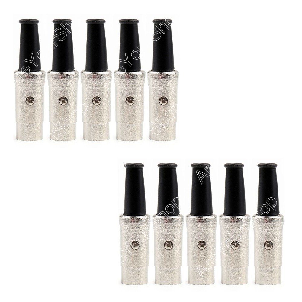 Sale 50 Pcs 5 PIN DIN Connector Midi Cable Lead Audio Plug Male Inline Metal Connector minijack Plug Wire Connector