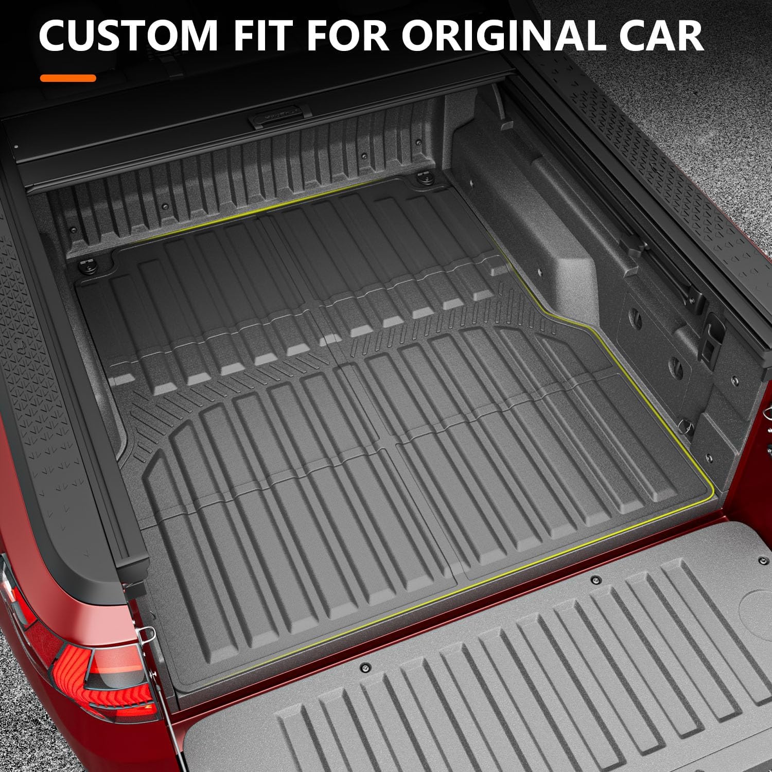 powoq 4.3FT Truck Bed Mat Compatible with 2022-2025 Santa Cruz Truck Bed Liner TPE Bed Mat Truck Liner Replacement for 2022 2023 2024 2025 Santa Cruz Accessories (4.3FT Bed Mat)