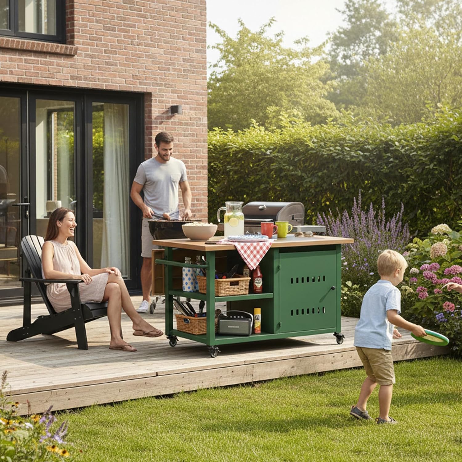 Gas Fire Pits for Outside Patio, Rectangular Fire Pit Tables, Firepit Table Propane, 44