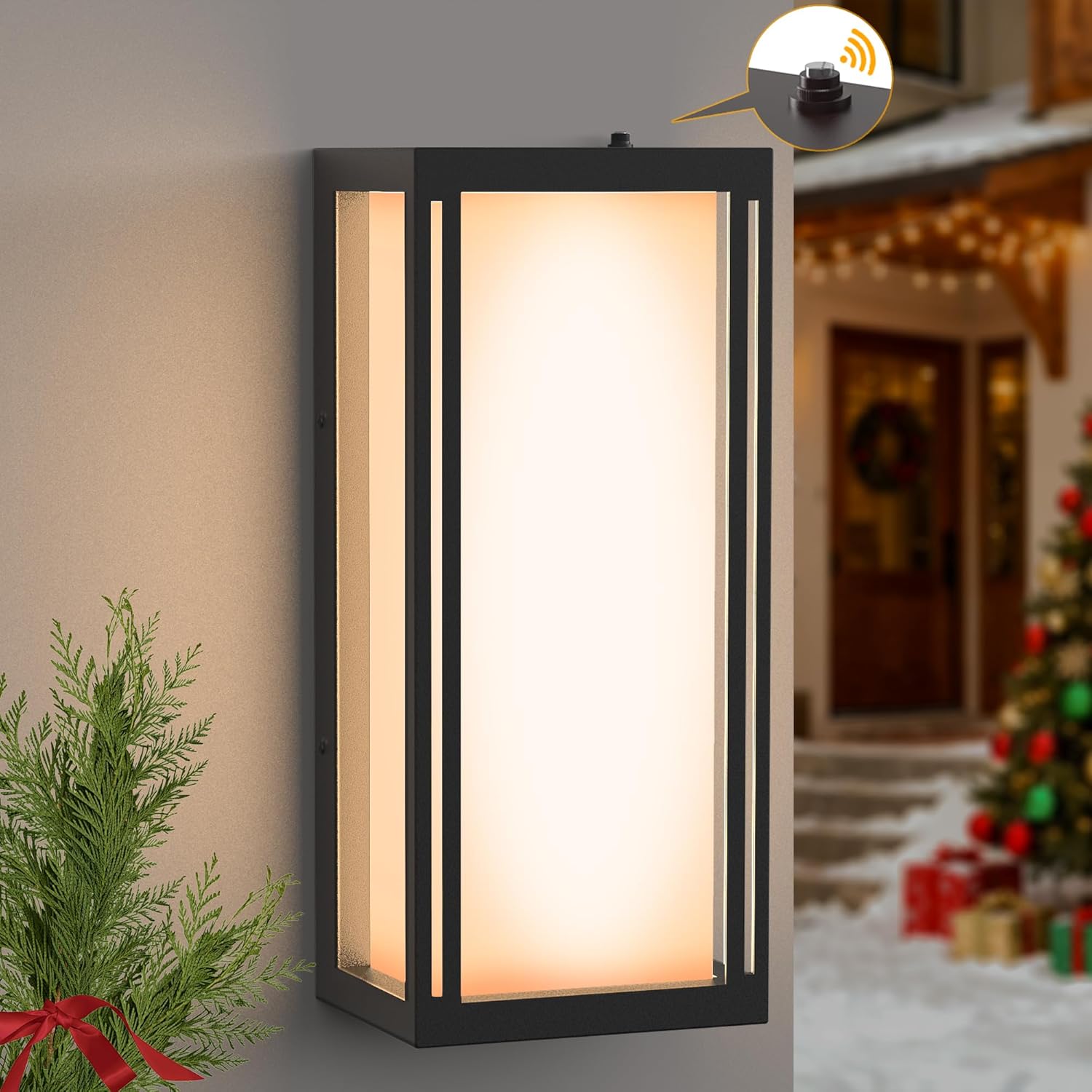 𝟐𝟎.𝟓-𝐈𝐍𝐂𝐇 Dusk to Dawn Outdoor Wall Lights, Large Size Waterproof Patio Lanterns, LED Exterior Light Fixture Wall Mount Lantern Sconce, Black Outdoor Wall Sconces for Front Door Porch