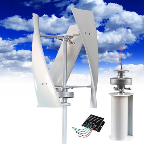16000W Vertical Wind Turbine Generator Kit - 12V/24V/48V/110V/220V Output, 3-Blade Design with Auto Windward Adjustment, Perfect for Boats, Gazebos & Mobile Homes (Red, 110V)
