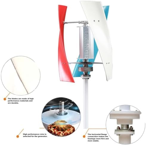1000W-5000W Vertical Axis Wind Turbine Generator Kit - 220V/48V/24V/12V AC, Low-Speed Start, Ideal for Home & Street Lighting, Efficient Renewable Energy Solution