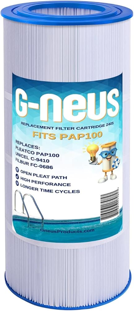 G-NEUS Pool & Spa Filter | Replaces C-9410, CCRP100, PAP100, FC-0686, R173215, FC-0686, Predator-100, Posi-Clear PXCRP 100 | 100 Sq Ft Coverage | High Performance Replacement Cartridge, 1 Pack
