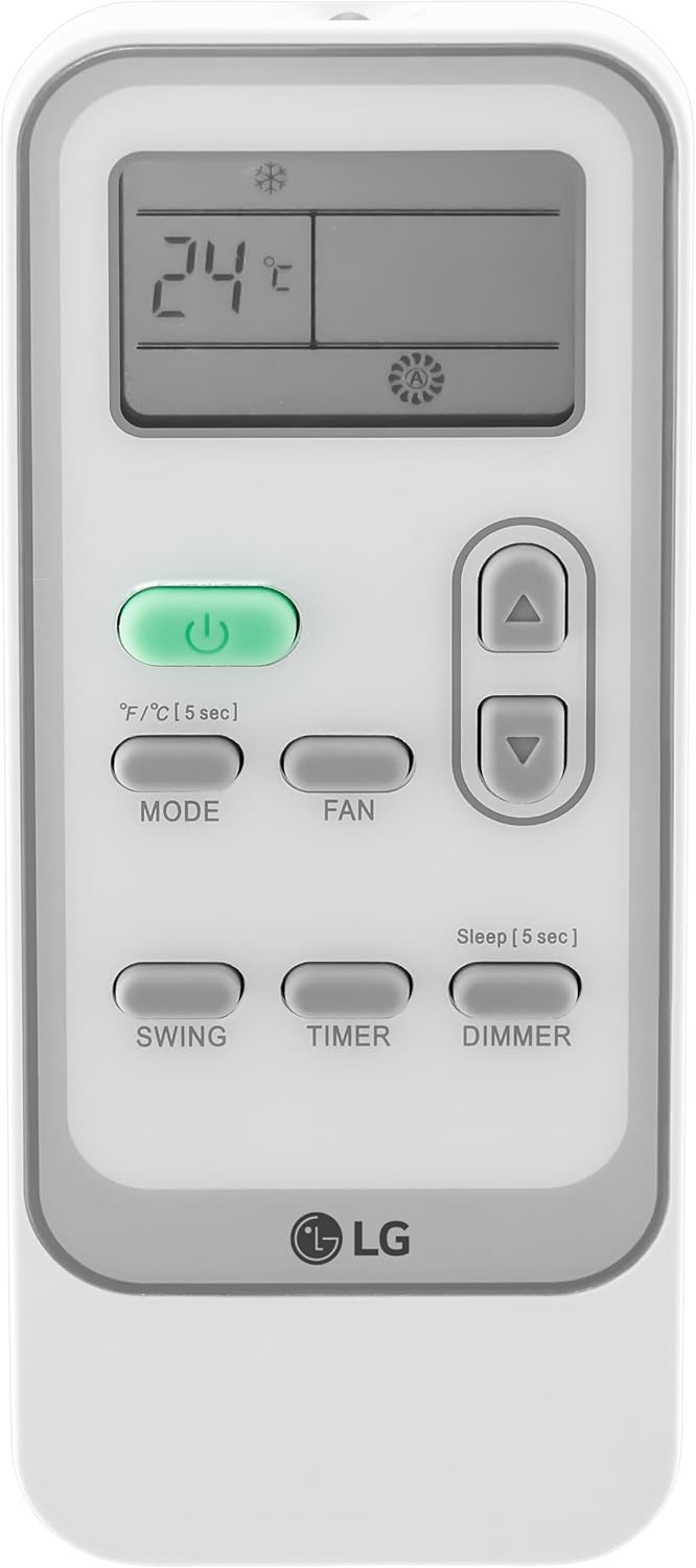 LG 7000 BTU (DOE) / (10500 ASHRAE) Portable Air Conditioners Cools 300 Sqft Easy Install & Remote Control LCD Display Eco-friendly Small Room Air Conditioner AC Unit Cool Home White LP0723WSR