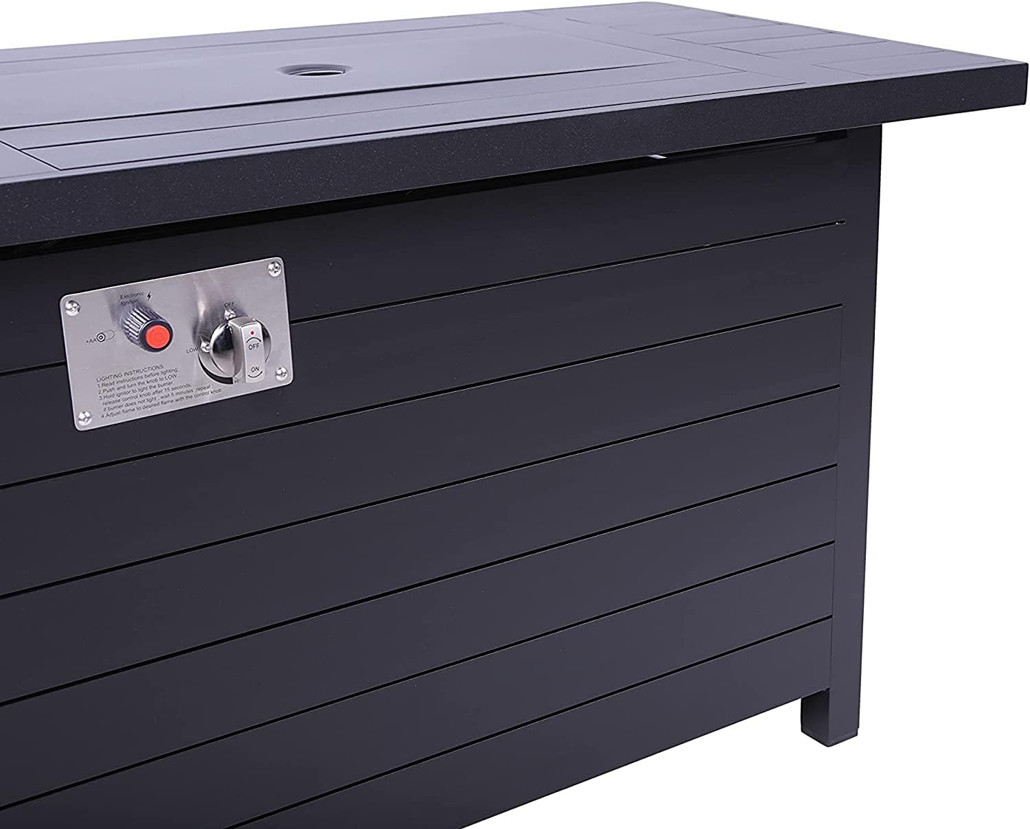 Fire Pit for Outdoor Home Garden Backyard Fireplace Resort Grade Table Fire Pit [CM-4275] (Table Fire Pit - Gray, Size :- 25'' H x 52'' W x 52'' D)