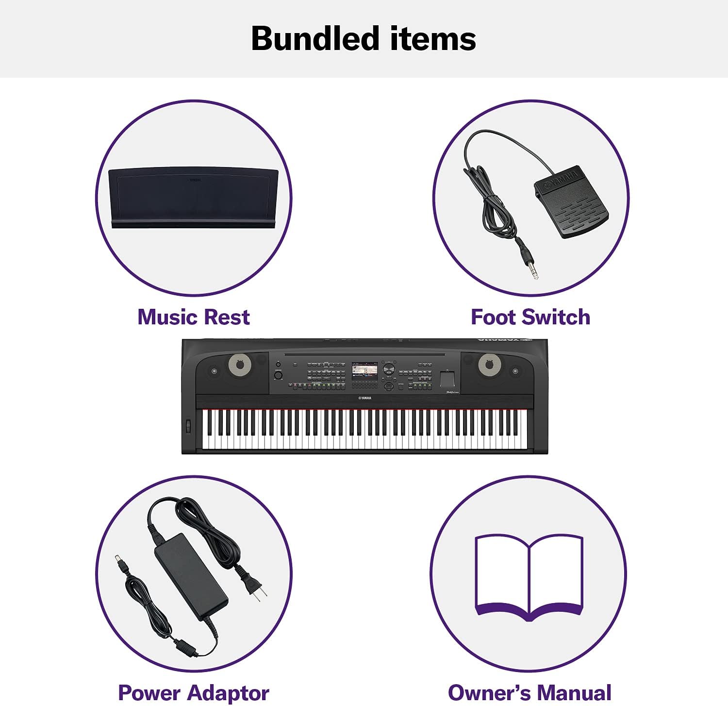 Yamaha DGX-670B, 88-Key Weighted Digital Piano with Sustain Foot Switch and Music Rest, Black - Furniture Stand Sold Separately