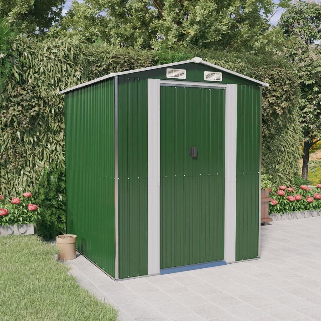 Green Galvanized Steel Garden Shed Outdoor Storage Shed 75.6