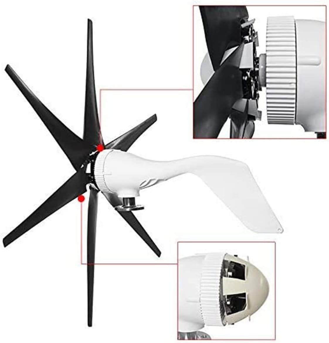 Wind Turbines,6 Blade Wind Turbines+Controller Wind Generator Power Windmill Energy Turbines Charge,24V (24V)