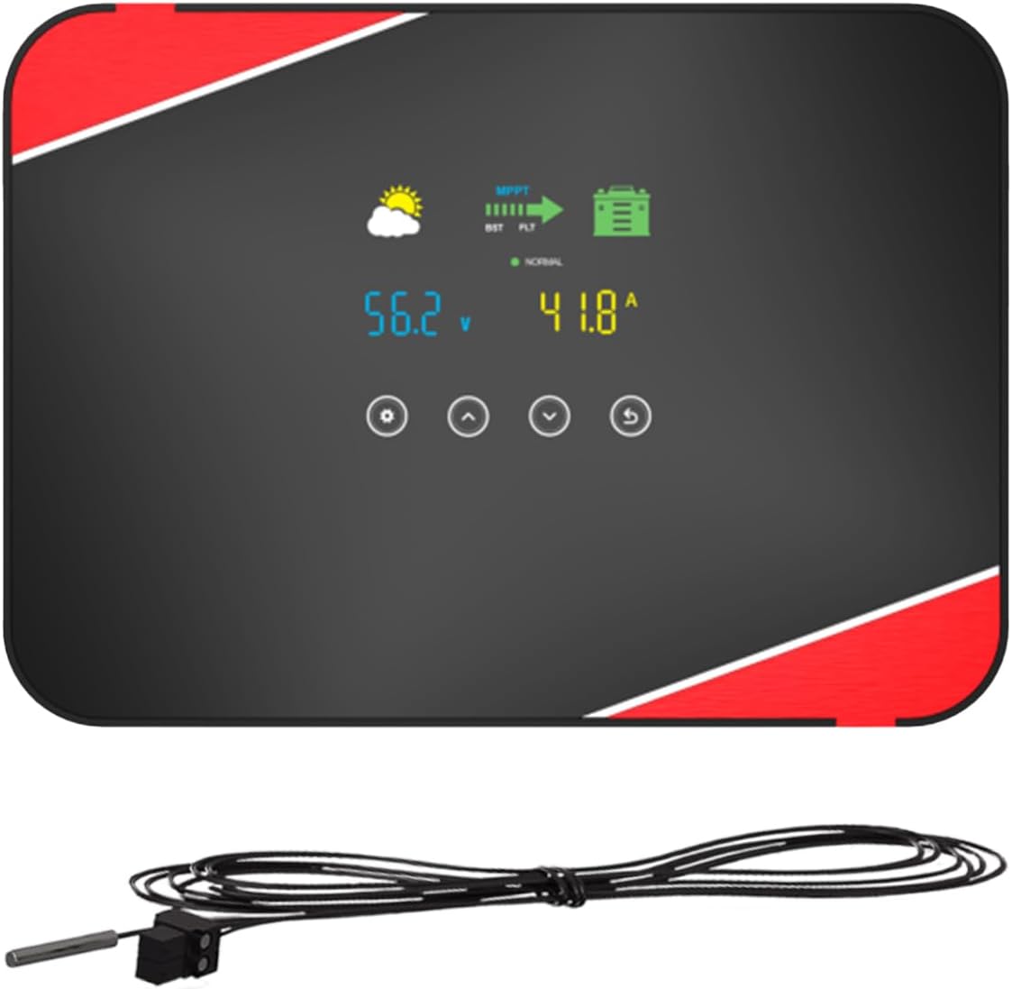 MPPT 30A Solar Charge Controller 12V/24V Max. PV 100V Tempered Glass LCD Solar Panel Regulator for Gel Sealed Flooded User and Lithium Battery Negative Ground(Built-in Bluetooth)