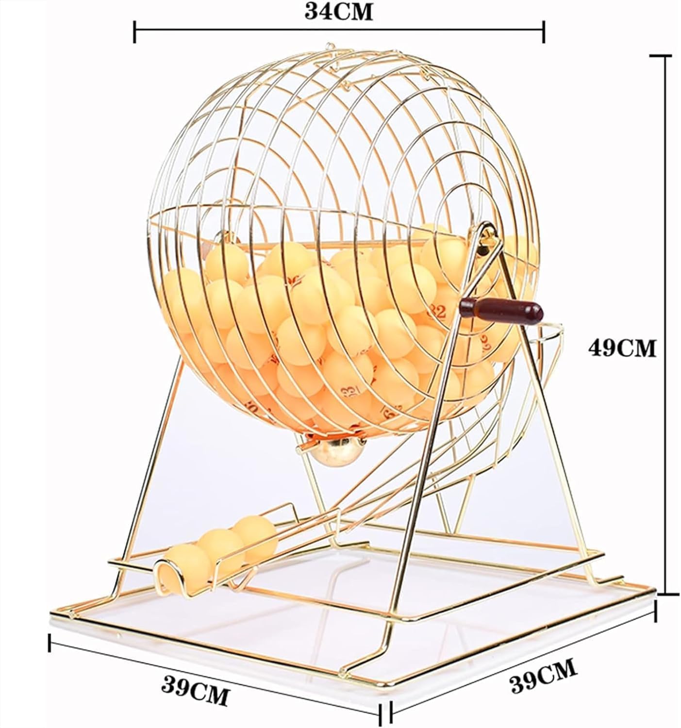 Hand Shake Ball Number Selector Ball Manual Metal Bingo Cage Lottery Machine for Entertainment Venues, Shopping Malls and Supermarkets