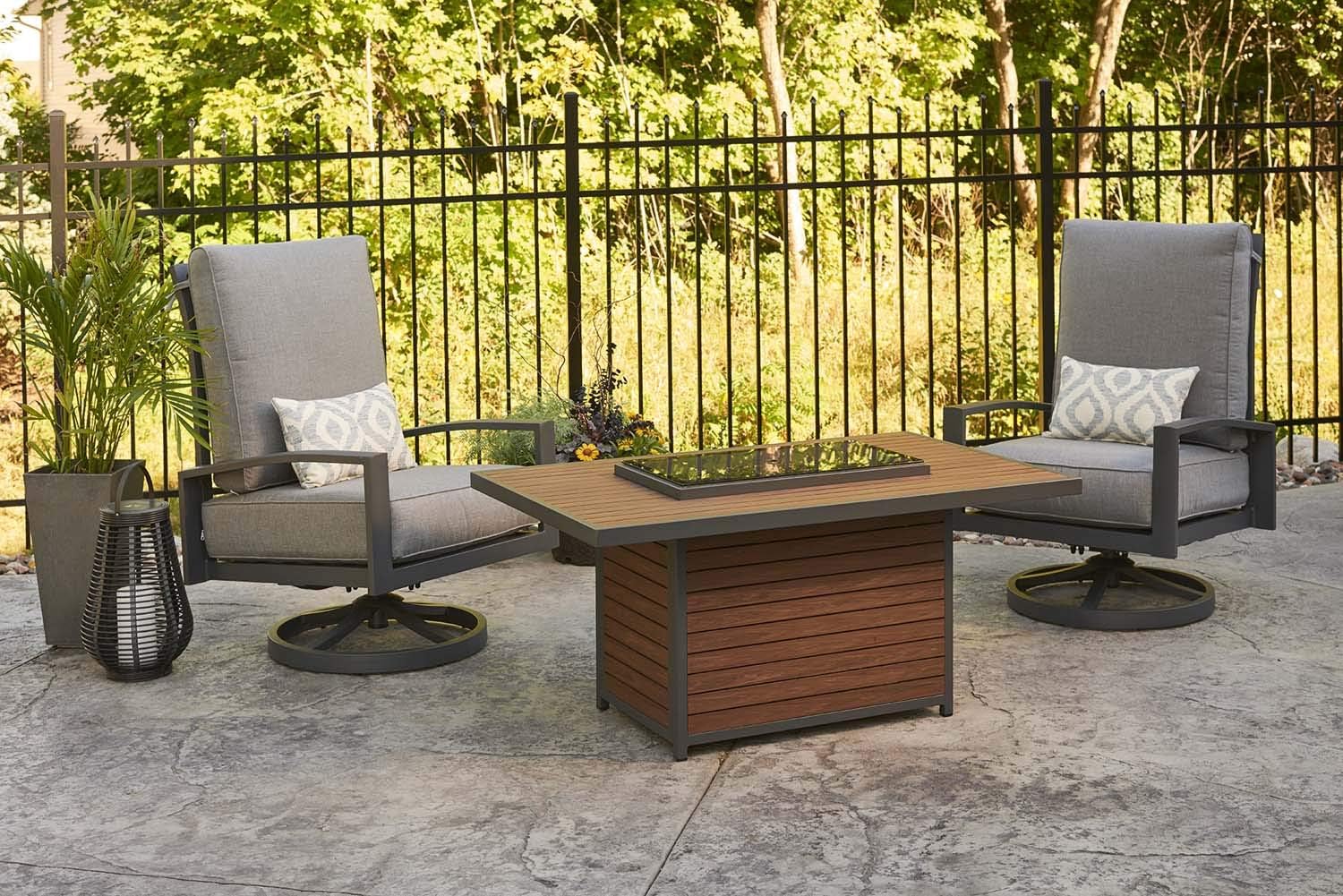 The Outdoor GreatRoom Company Kenwood Fire Pit Table with Electronic Ignition (KW-1224-19-K-CF-DSI-NG), Natural Gas, 31x50-Inches