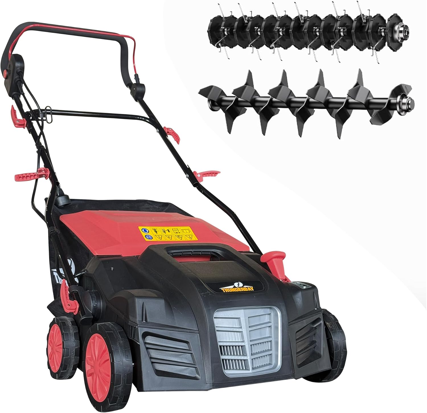 Thunderbay 2-in-1 Electric Dethatcher and Scarifier w/Grass Collection Bag 16-Inch 15-Amp Lawn Mowers Walk-Behind Corded Lawnmower