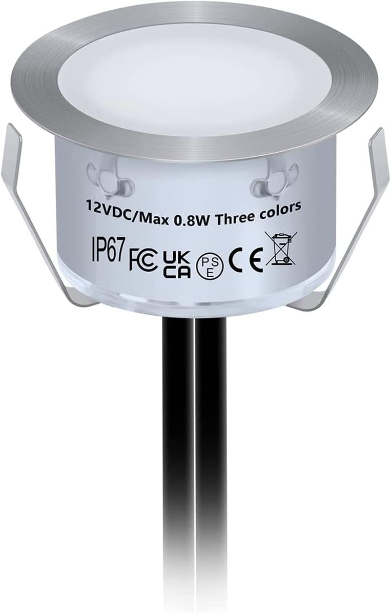 Led Decking Lights with Remote Control, 0.8W LED Deck Lights ?42MM, Warm White Deck Lighting Waterproof IP67,12V Low Voltage Plinth Lights for Terrace,Patio,Path,Wall,Garden,Decoration,10pcs (10pcs )