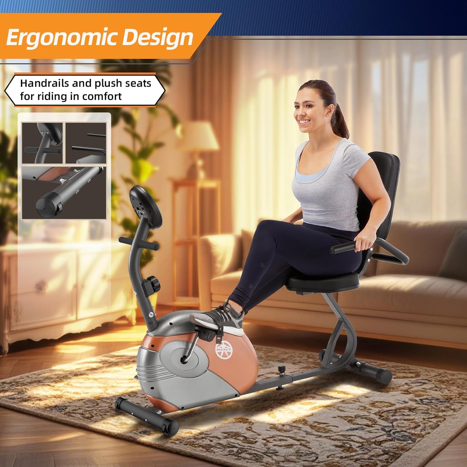Marcy Home Fitness Personal Exercise Bike with Adjustable Magnetic Resistance for Cardio Workout and Cycle Training