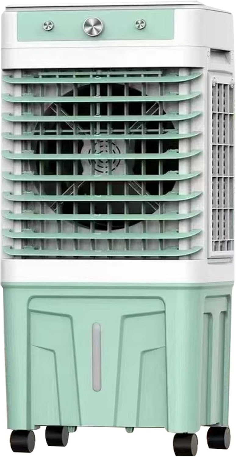 3 in 1 Commercial Evaporative Air Cooler Fan, Swamp Cooler Air Conditioner with 3 Speeds, Industrial Air Conditioning Fan with 120°Oscillation, Large Water Tank, Powerful Motor for Efficient Cooling(G