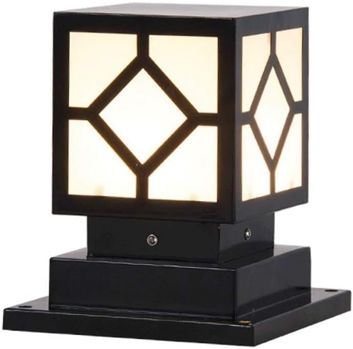 Aluminum Black Glass Landscape Lights, Waterproof Garden Pathway Lighting, E27 Retro Outdoor Decor for Driveway, Lawn, Patio