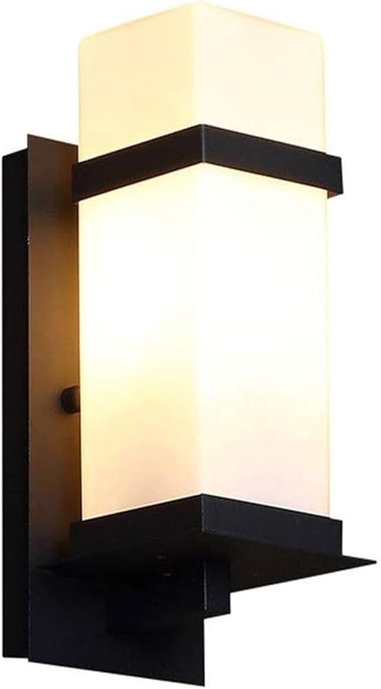 OUDINI Black Outdoor Wall Light Fixture,Simple Creative Wall Lamp, Illumination Waterproof Iron Glass Shade Wall Sconce, for Front Door, Entry, Porch, Patio, and Gazebo