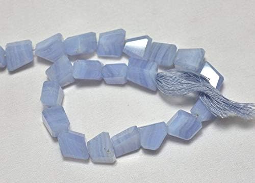blue lace step cut tumbles,blue lace agate step cut nugget beads, 9x12mm beads, gemstone for jewelry 5 inches strand