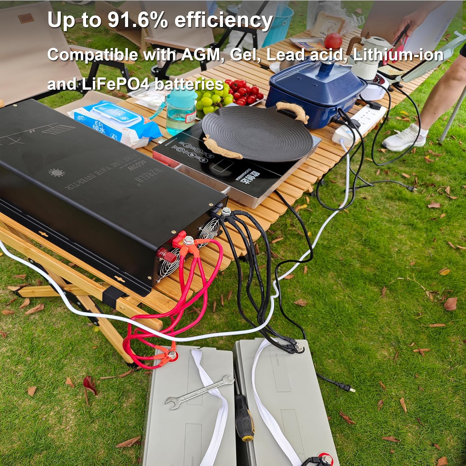 WZRELB 10000W 48V Pure Sine Wave Inverter,48 Volt DC to AC 120V 240V Split Phase Power Inverter,15ft LCD Remote Panel,2*AC Hardwire Terminal,20KW Surge