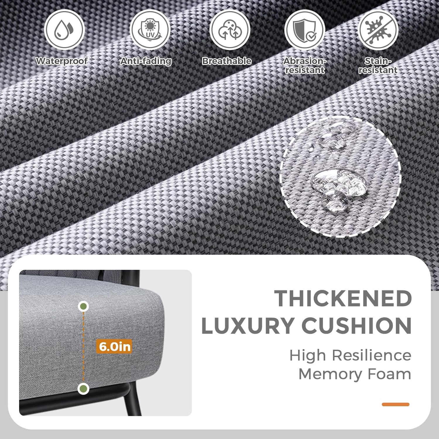 4 Seats Outdoor Patio Sofa Set with 42 Inch Gas Fire Pit Table 50000 BTU Propane Firepit for Deck Garden Backyard Balcony