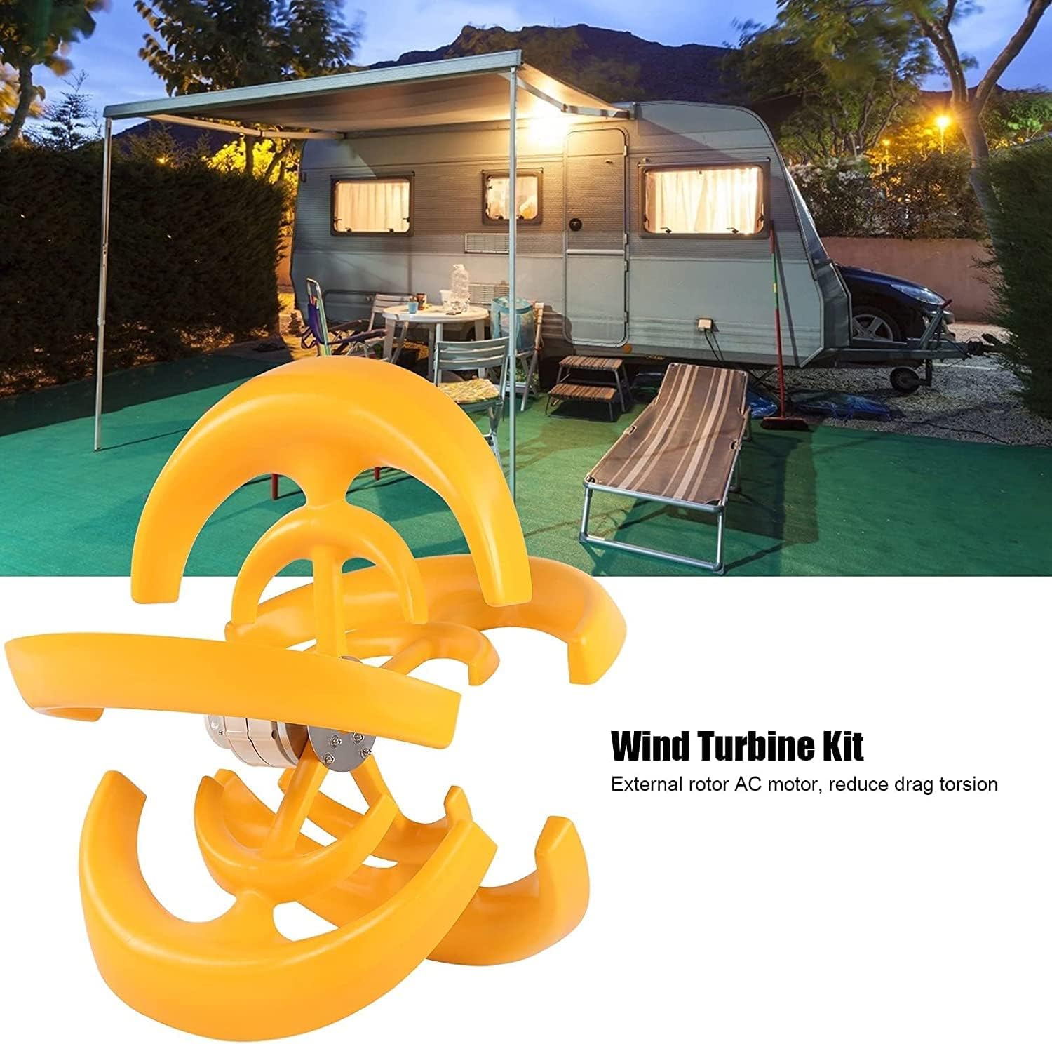 LiuSj JUnSt 5000W No Noise Vertical Magnetic Levitation Upright Wind Turbine, with Waterproof Charge Controller 5 Blades for Home Use Vertical Axis Wind Turbine