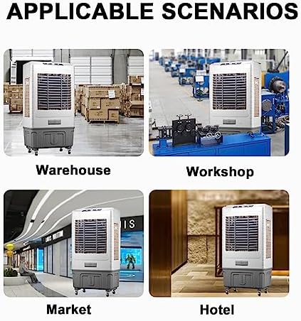 Mobile Air Conditioner, 3 In 1 Evaporative Air Cooler, 3 Wind Speeds, 50L Water Tank, with 6 Ice Boxes & Remote Control, 1-7H Timer, Portable Air Conditioner Fan, for Home Office Dorm (Size : 50L)