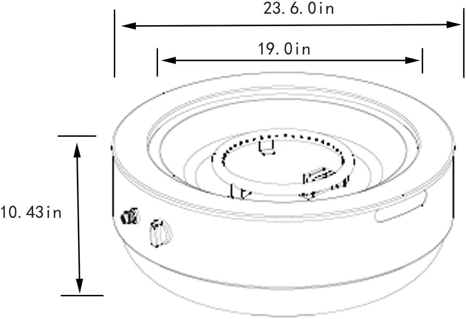 Portable Round Outdoor Heater for Patio Gas Fire Pit Bowl Stainless Steel Burner Ring Tabletop Firepits for Outside Use on Deck or Backyard Modern Gray