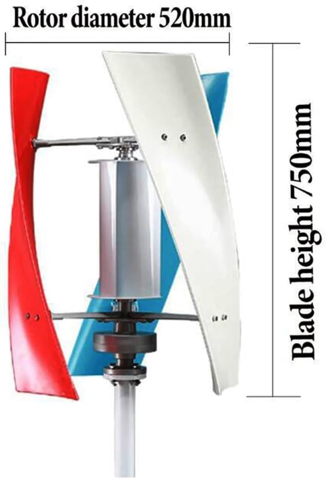 3 Blades Home Small Vertical Wind Turbine,2000W 12V 24V 48V 220V for Home/RV/Boat/Streetlight, Low Wind Start (3M/S)