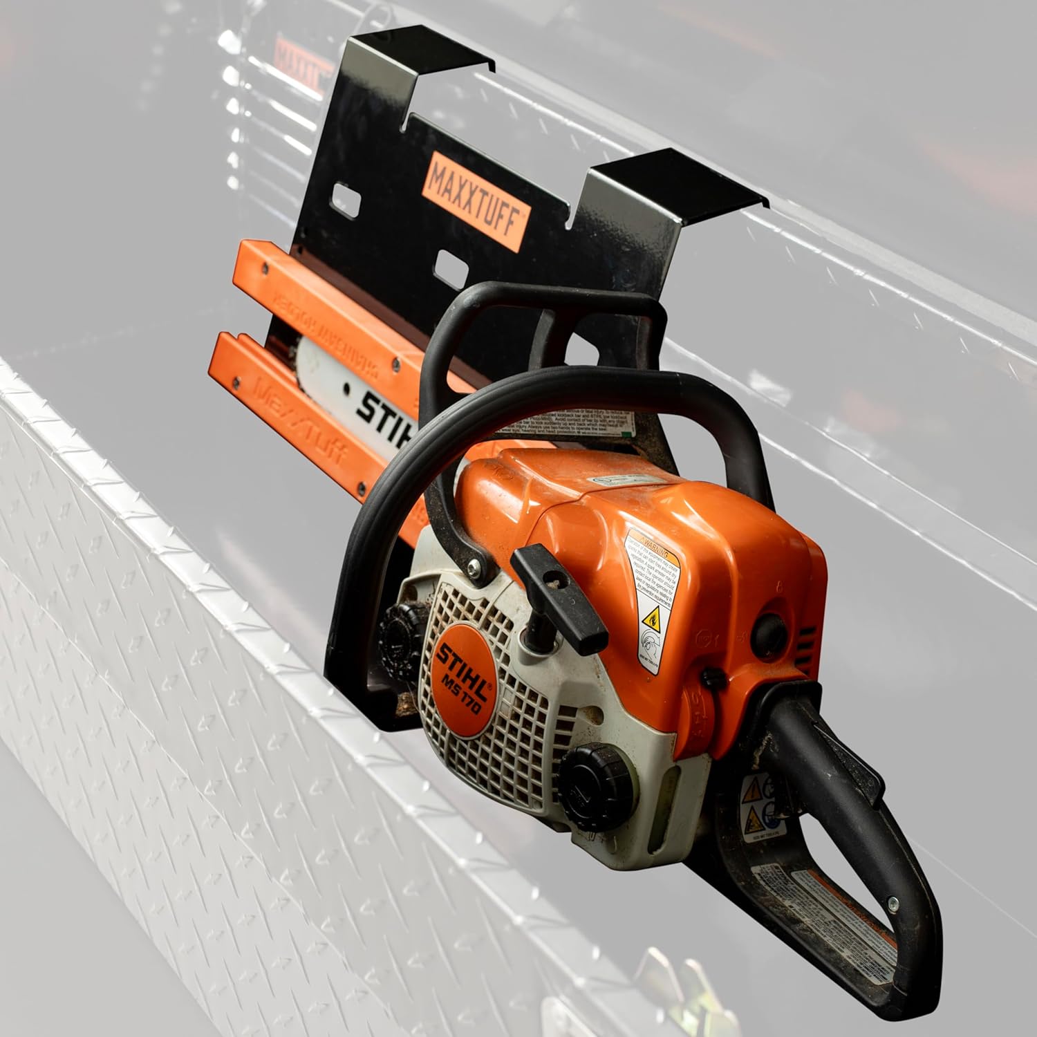 Heavy-Duty Truck Toolbox/Wall SpeedRaxx Chainsaw Holder, Model MTU105