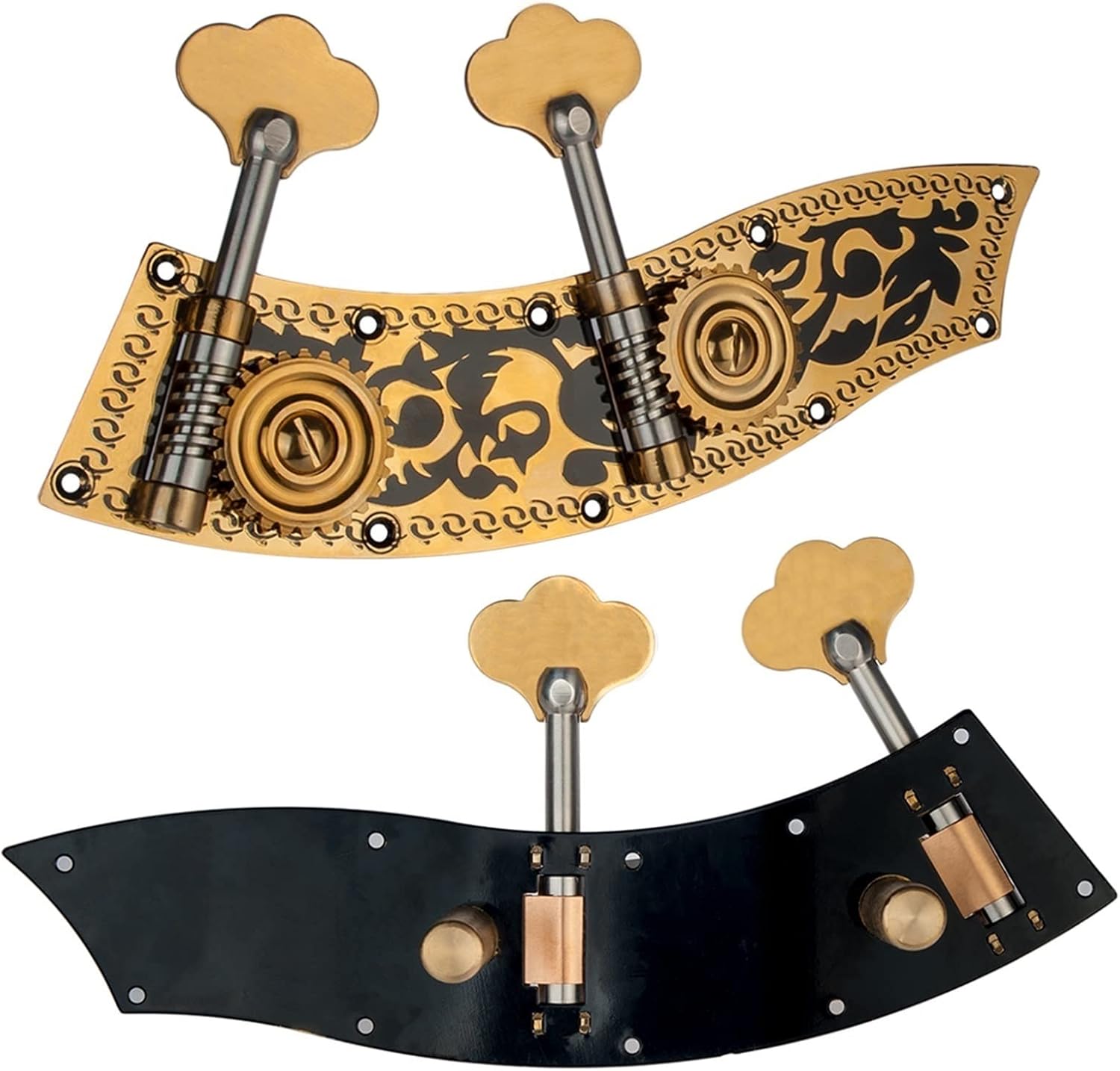 Violin Accessories kit Tuning Pegs Keys W/Carving Flower for Upright Double Bass Parts 1/2 Or 1/4 Contrabass Use