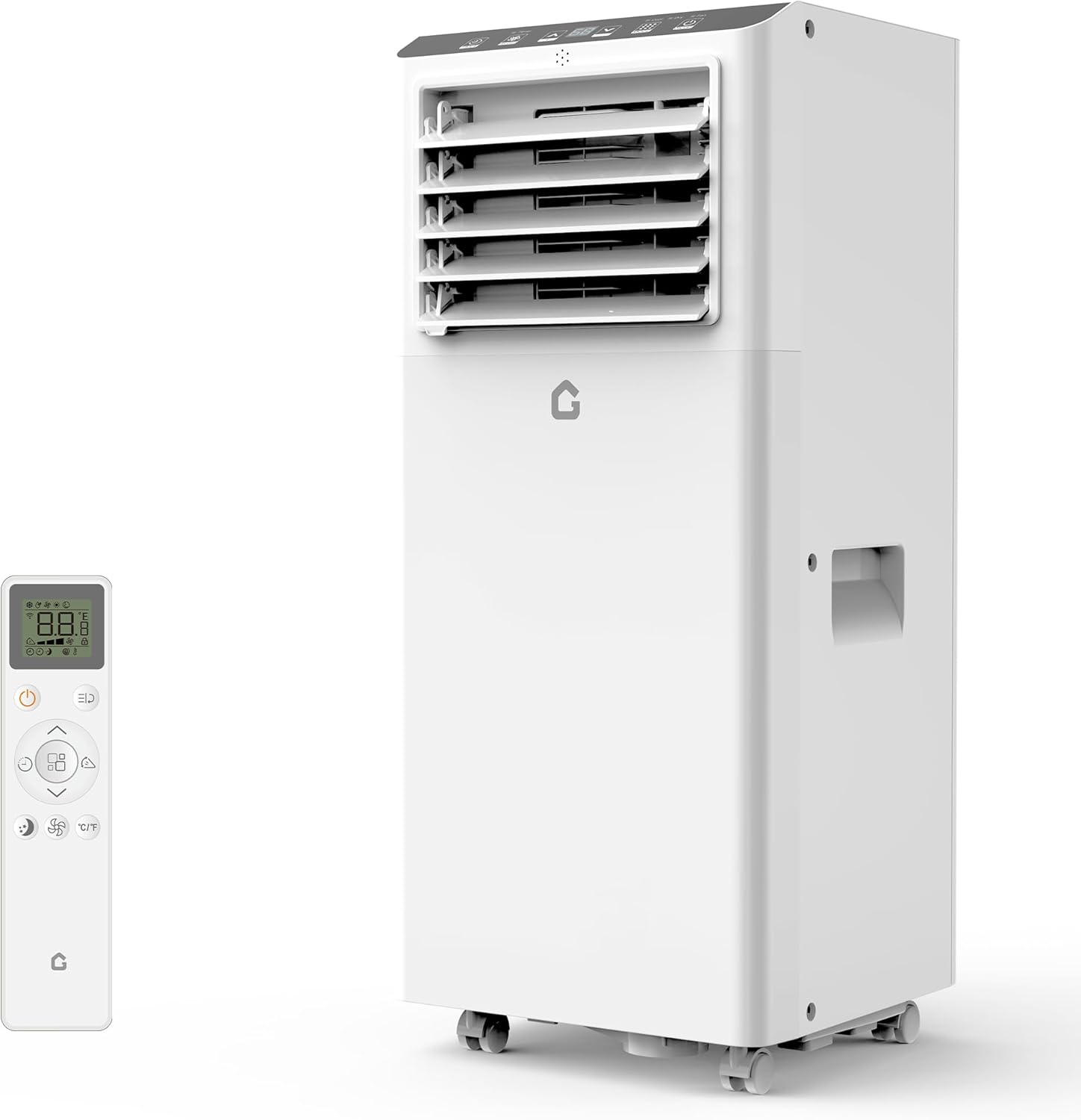 8000 BTUs Portable Air Conditioner, 3 in-1 AC Unit For 350 Sq. Ft. With Built-In Dehumidifier, 2-Speed Fan, 24-Hour Timer, Remote Control, Follow Me Function, Led Display For Bedrooms