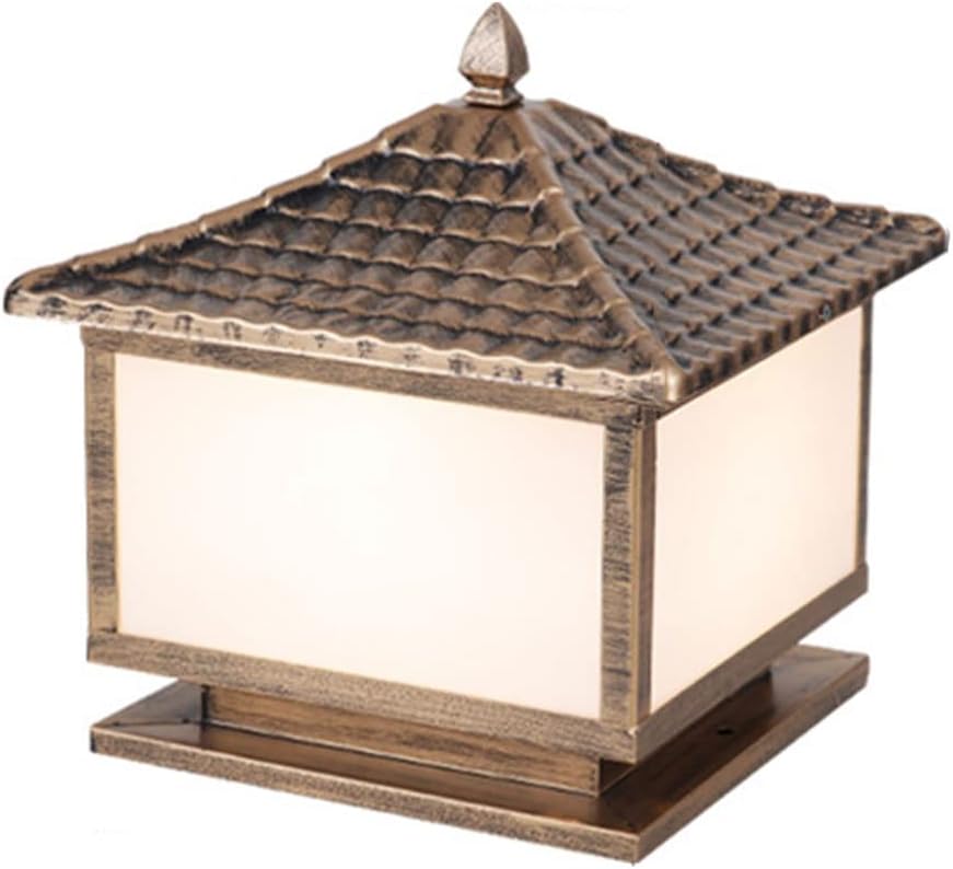 Square Fence Outdoor Column Lamp Waterproof Porch Post Light Fixture Anti-Rust Lamp Posts Outdoor Lighting Fixture, Deck Walkway And Garden Decoration For Garden, Patio, Pathway (1 Pack, Black