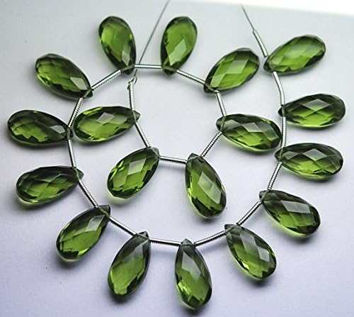 5 match pair, super rare,olive quartz faceted pear shape briolettes calibrated size 8x12mm