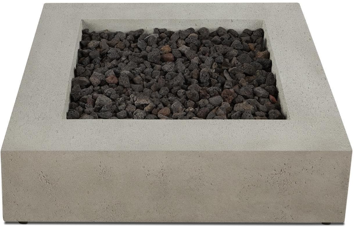 BBQGuys Signature La Valle 42-Inch Square Natural Gas Fire Table - Flint (Ships as Propane w/Conversion Kit)