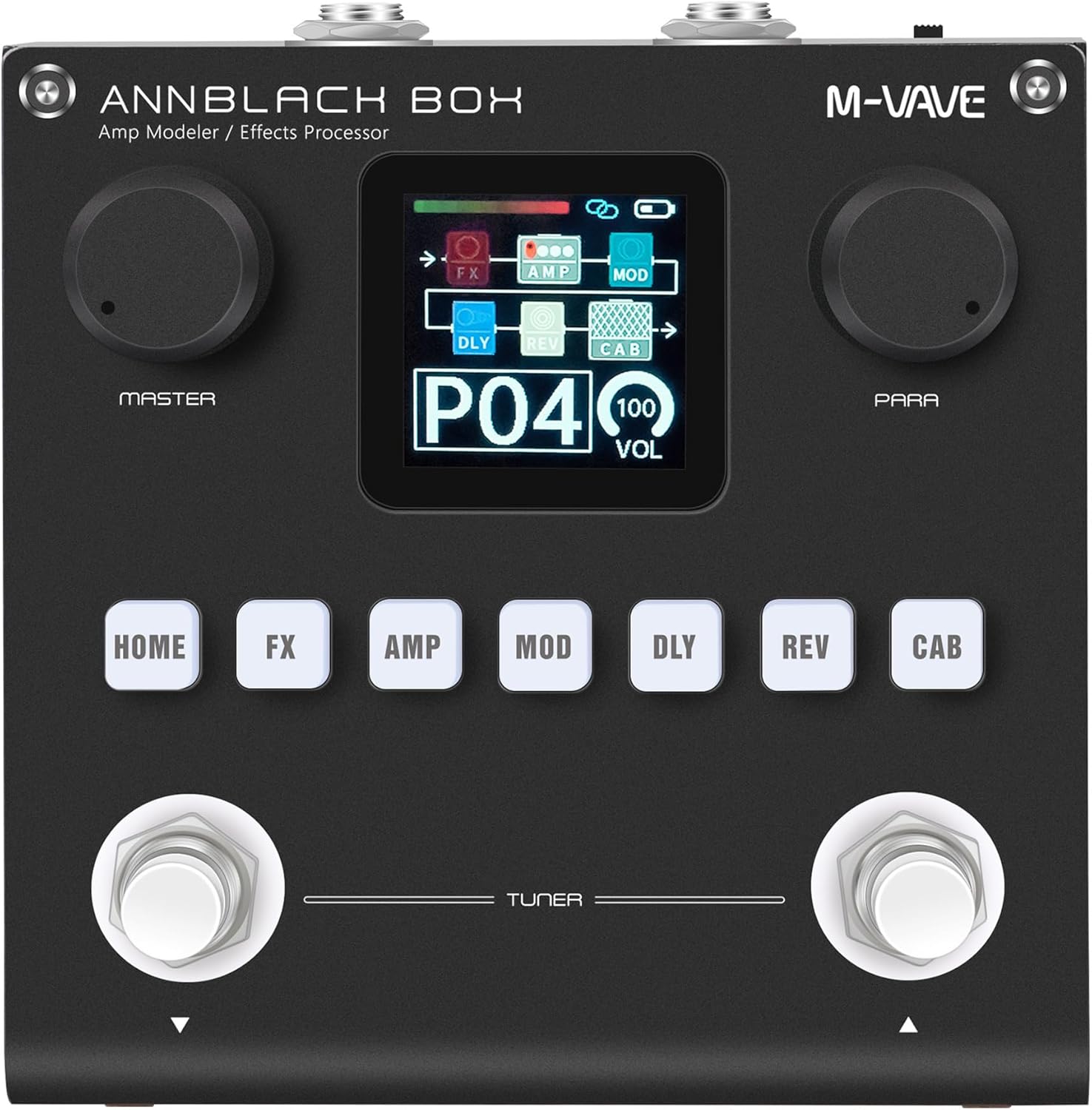 M-VAVE ANN Black Pedal Box Multi Effects Guitar Base Pedal - 80 Editable Presets With APP Create Your Paremeters Build in Battery