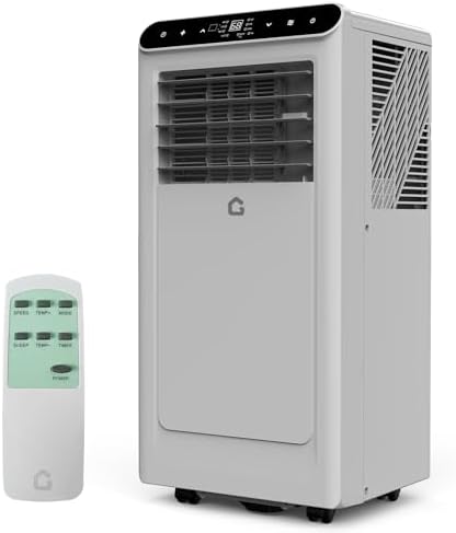 10,000 BTUs Portable Air Conditioner, AC Unit for Bedroom with Built-in Dehumidifier, Fan, Cools Room up to 450sq.ft., Remote Control, Sleep Mode, 24H Timer