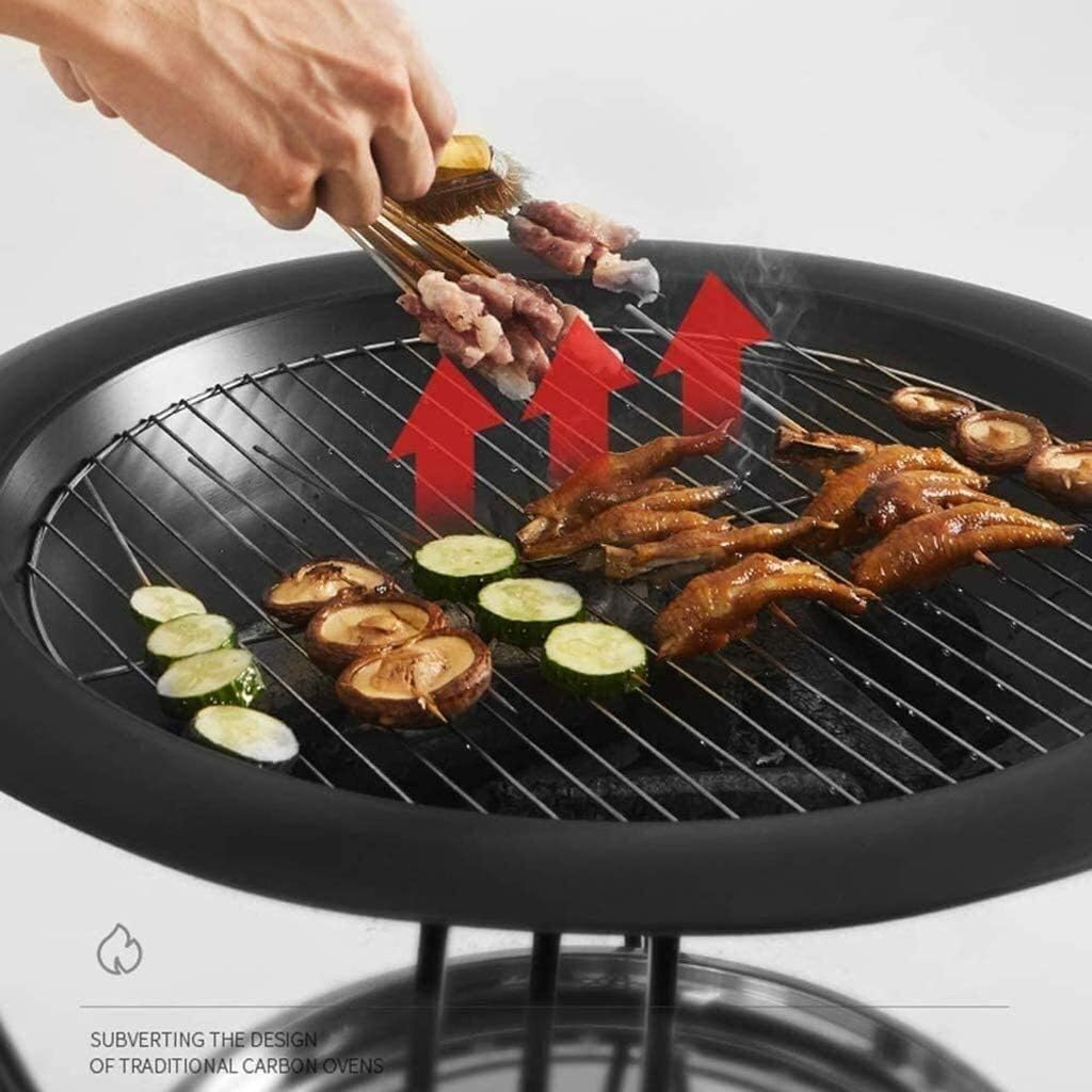 Garden Fire Pit Grill Bowl Grill Barbecue Rack Fire Pits Wood Burning Portable for Garden Patio Fire Pit Bowl with Mesh Spark Screen Cover Heater with Cover BBQ Cooking for Camping Backyard
