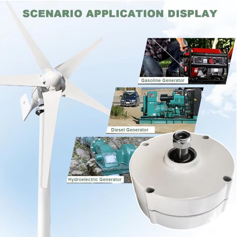 220V, 12000W Small Permanent Magnet Generator Ac Alternator for DIY Your Own Horizontal Wind Turbine Water Wind Turbine Generator Withcontroller (12V 24V 48V 220V)﻿