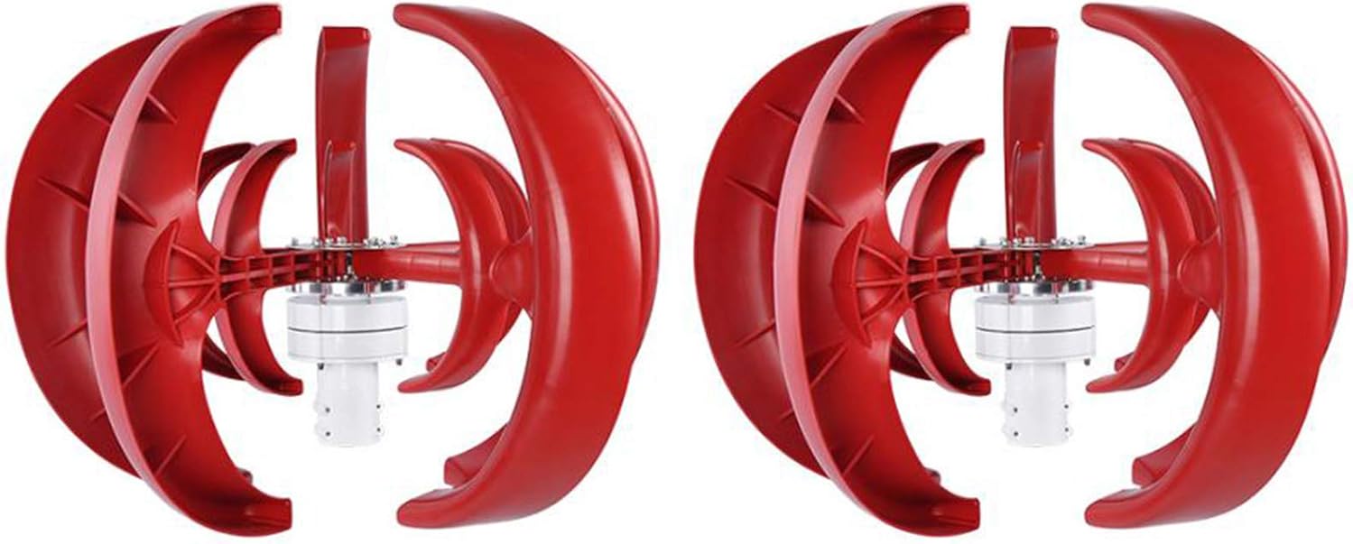 6000 5-Blade Wind Generator, Windmill Street Lamp Monitors Vertical Generator Wind Generator Hoop Type Wind Turbines,9000w,12V