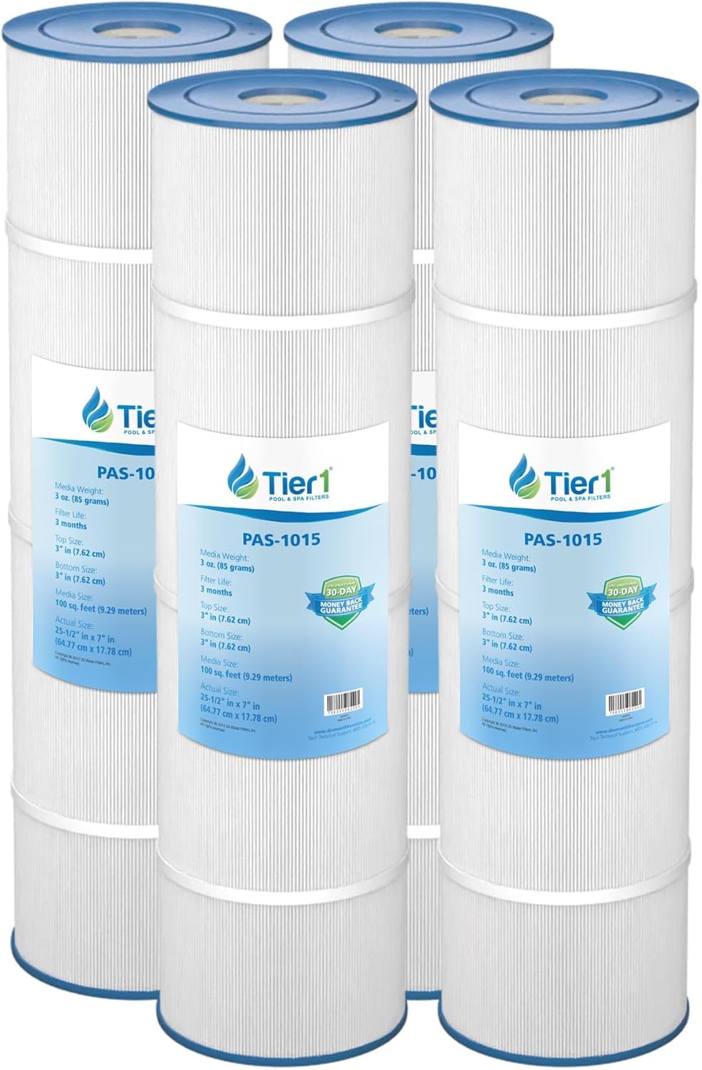 Tier1 Replacement for Hayward C4000 Pool Filter Cartridge – 4 Pack | Compatible with Unicel C-7487, Pleatco PA100N, Filbur FC-1270 | 25-1/2
