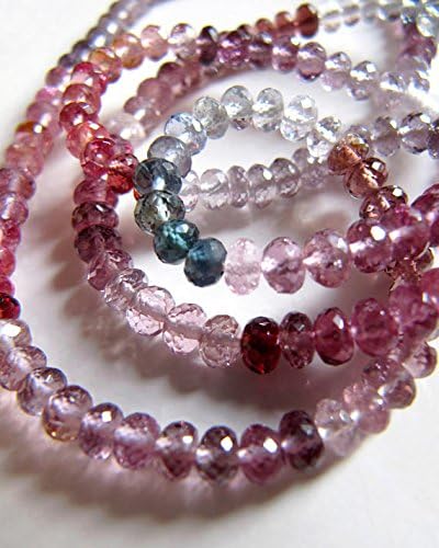 spinel rondelles 3.75mm big, gem micro faceted natural gemstone beads