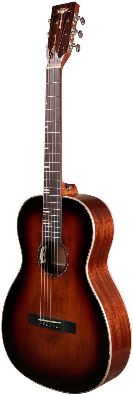 TYMA P-18E BRS SOLID TOP ACOUSTIC GUITAR WITH TYMA T-200 Pro Pick Up (BROWN)